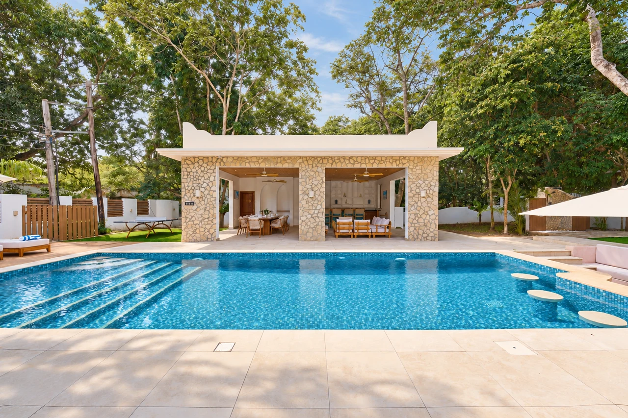 The Pavilion across the pool