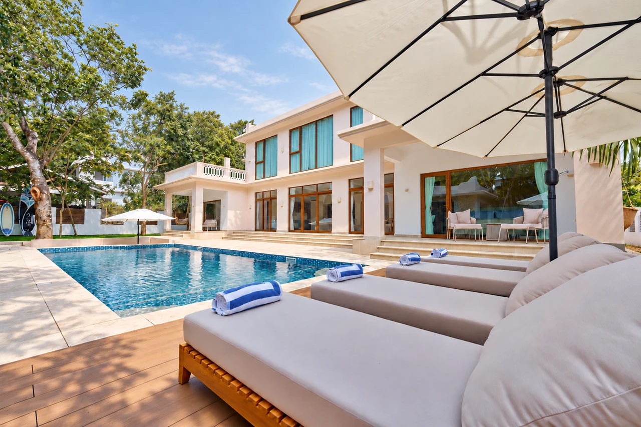 A quiet spot beside the pool